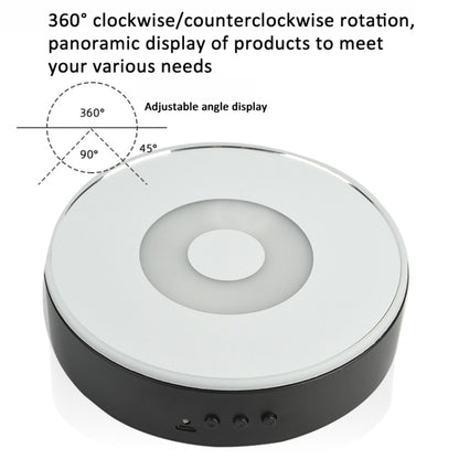 15cm Spinning Display Stand with Gradient Color Lights for Glass Art(White) by buy2fix