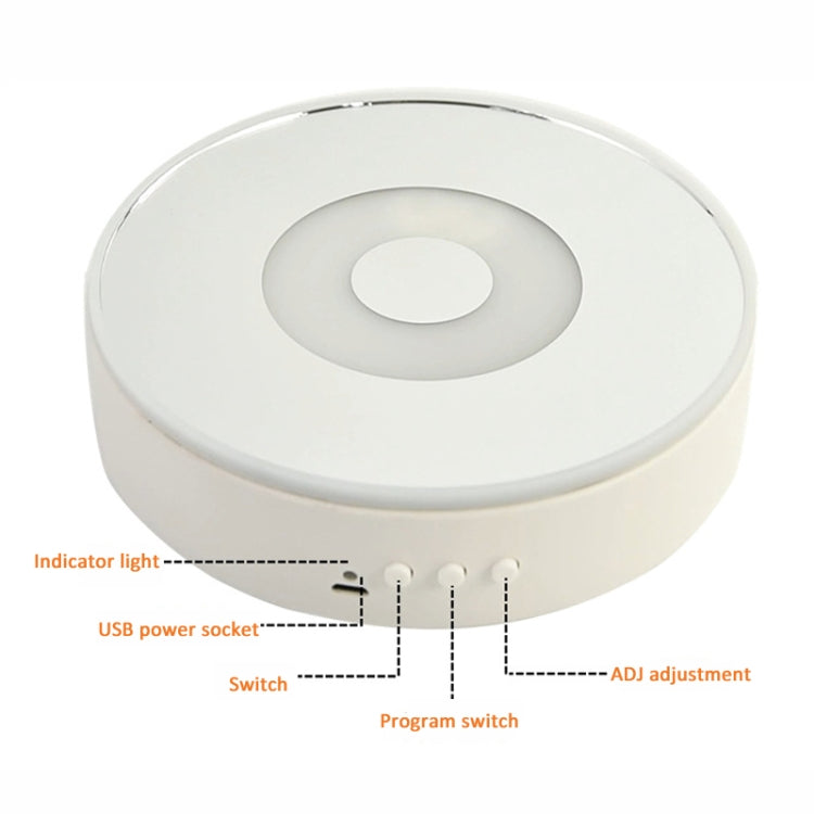 15cm Spinning Display Stand with Gradient Color Lights for Glass Art(White) by buy2fix