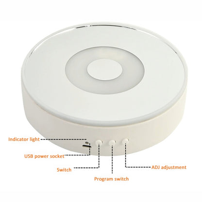 15cm Spinning Display Stand with Gradient Color Lights for Glass Art(White) by buy2fix