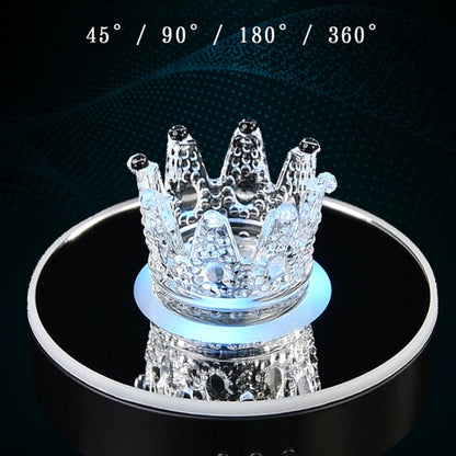 15cm Spinning Display Stand with Gradient Color Lights for Glass Art(White) by buy2fix