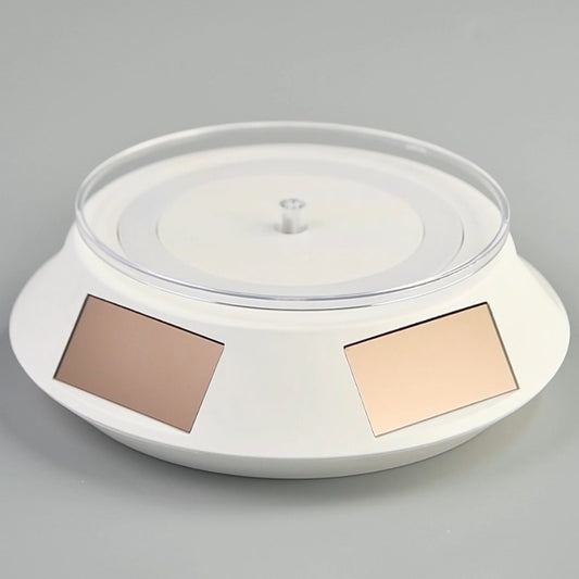 14cm Solar Energy Spinning Display Stand with LED Light for Jewelry Crystal Product Display, Style: White Transparent by buy2fix