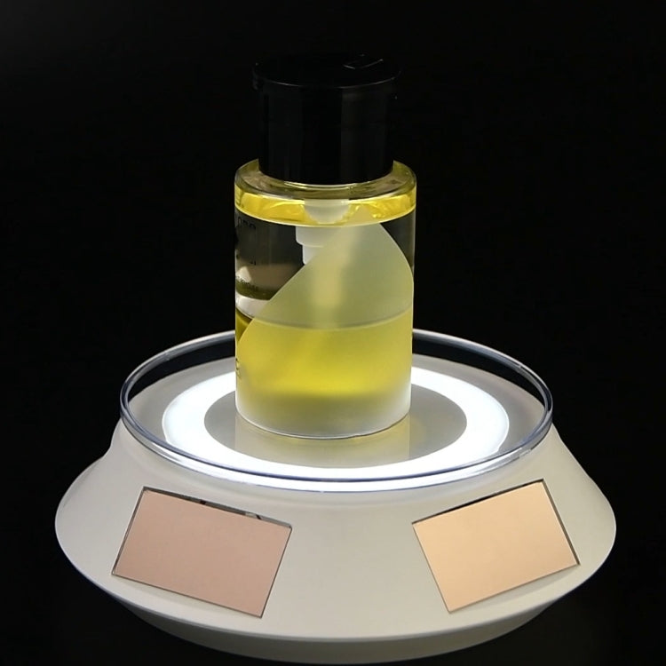 14cm Solar Energy Spinning Display Stand with LED Light for Jewelry Crystal Product Display, Style: White Transparent by buy2fix