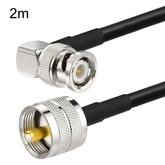 2m BNC Male Right Angle To UHF PL259 Male RG58 Coaxial Cable by buy2fix