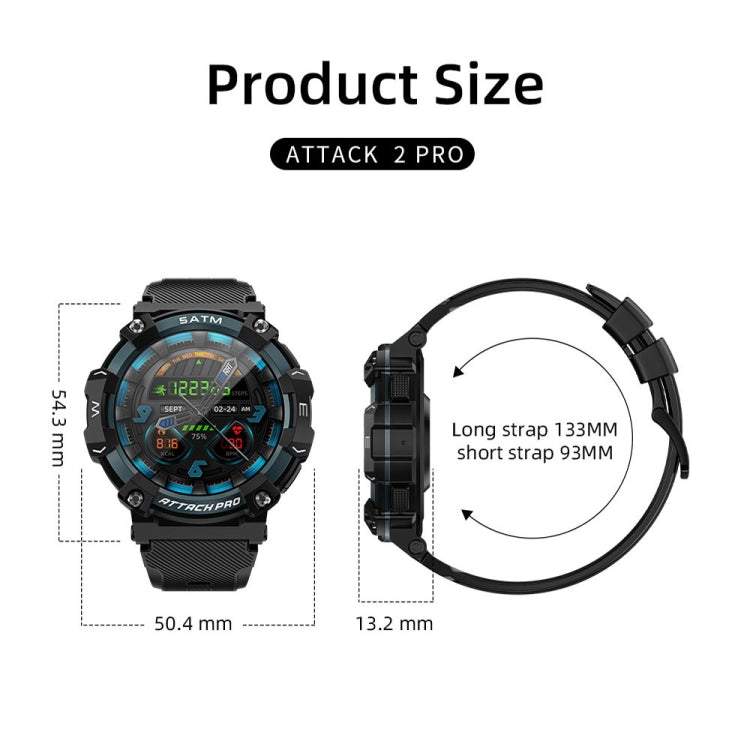 LOKMAT ATTACK 2 PRO 1.39-Inch 5ATM Waterproof Health Monitoring Bluetooth Smart Watch(Silver) - Smart Watches by LOKMAT | Online Shopping UK | buy2fix