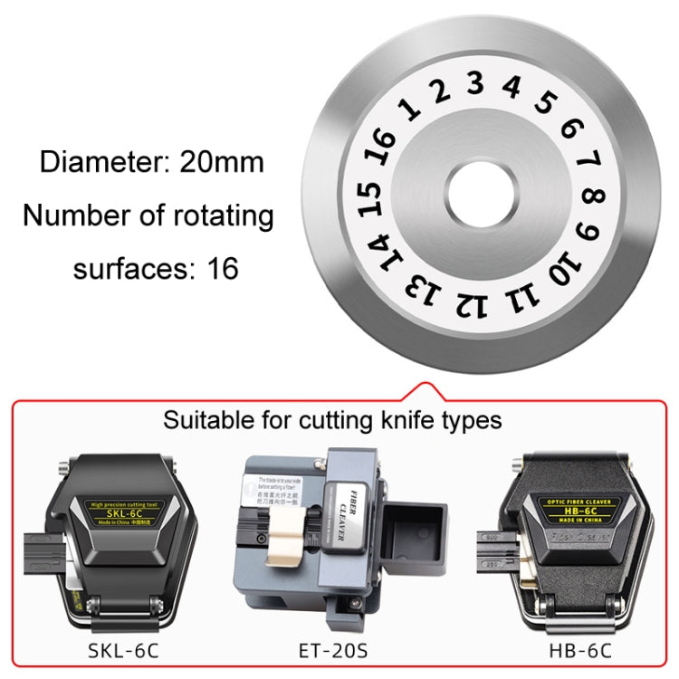 20mm 16 Rotating Surface Fiber Optic Cutting Knife Replacement Tungsten Steel Blade by buy2fix