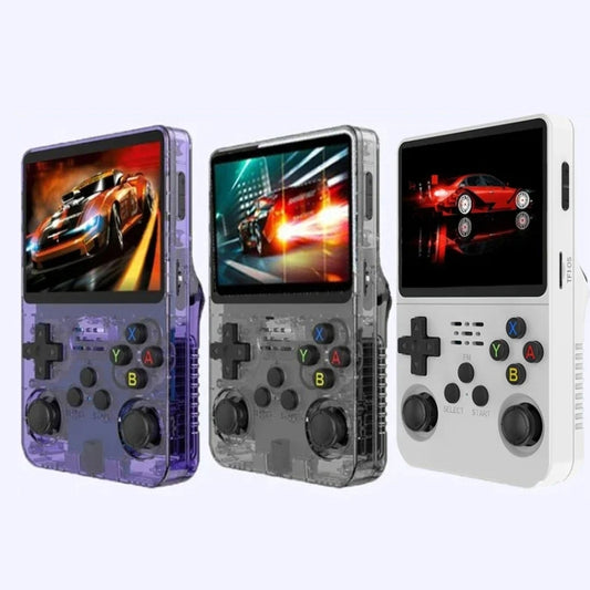 R36S Retro Handheld Game Console Linux System 3.5-Inch Screen Double TF Card Version 128G White - Pocket Console by buy2fix | Online Shopping UK | buy2fix