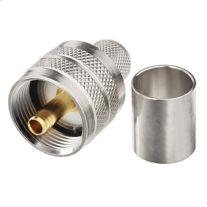 10pcs /Pack UHF Male Crimp Adapter RF Copper Shaft Connector by buy2fix