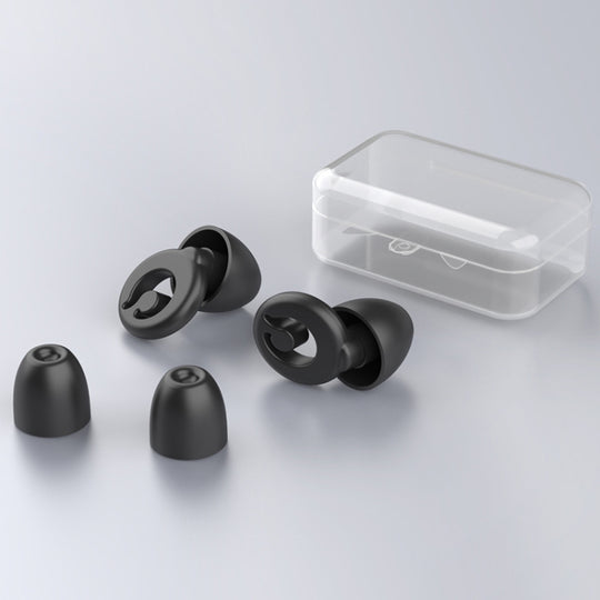 Silicone Sleep Soundproof Noise Reducing Earplugs Swimming Waterproof Earplugs(Black)
