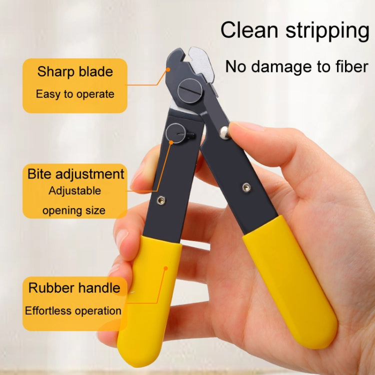 Fiber Optic Single Jaw Miller Pliers Cable Coating Stripper(Yellow) by buy2fix