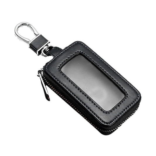 Car Remote Control Universal Visible Zipper Key Case(Black) by buy2fix
