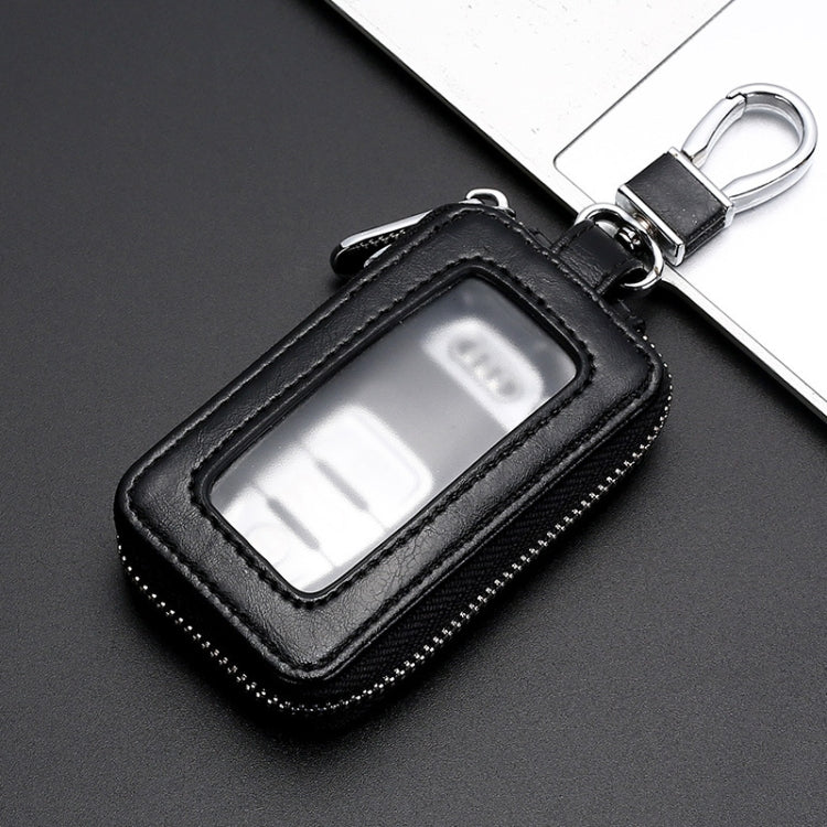 Car Remote Control Universal Visible Zipper Key Case(Black) by buy2fix