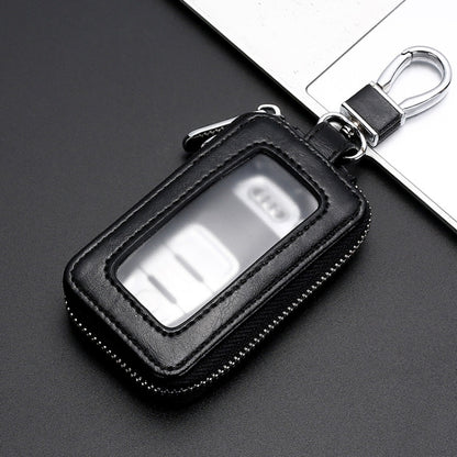 Car Remote Control Universal Visible Zipper Key Case(Black) by buy2fix