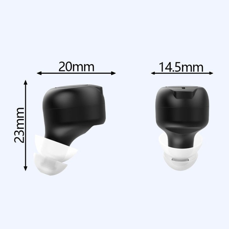 1pair Rechargeable Semi-In-Ear Hearing Aid Elderly Sound Amplifier(Black) - Hearing Aids by buy2fix | Online Shopping UK | buy2fix