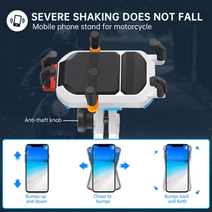 Colorful Motorcycle Shock-absorbing Navigation Mobile Phone Holder(Mirror Mount) - Holder by buy2fix | Online Shopping UK | buy2fix