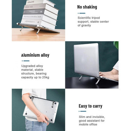 2pcs Invisible Cooling Stand Heightening Pad For Laptop & Smartphones & Tablet(Light Gray) by buy2fix