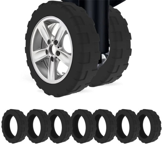 8pcs /Set Luggage Wheel Silicone Protective Cover Swivel Chair Wheel Sound Reducing Cover, Size: Large 5-7cm Wheels(4 Generation Black)