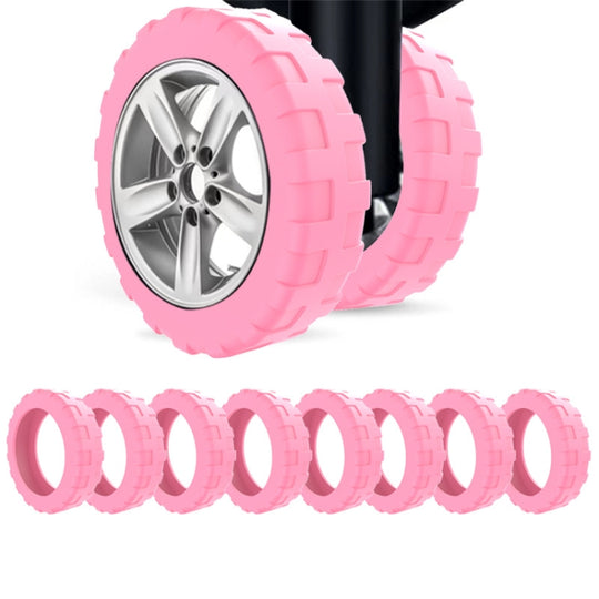 8pcs /Set Luggage Wheel Silicone Protective Cover Swivel Chair Wheel Sound Reducing Cover, Size: Large 5-7cm Wheels(4 Generation Pink)