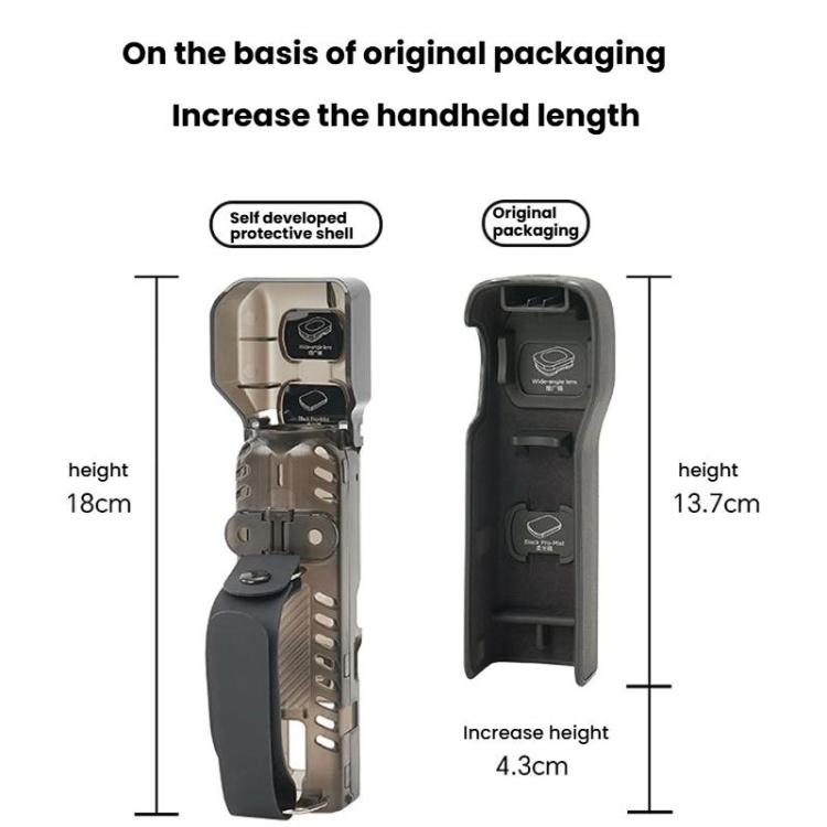 For DJI OSMO Pocket 3 RCSTQ Transparent Protective Case Global Anti-Dislodgement Strap Storage Shell - Case & Bags by RCSTQ | Online Shopping UK | buy2fix