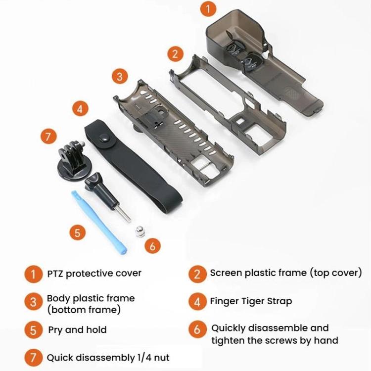 For DJI OSMO Pocket 3 RCSTQ Transparent Protective Case Global Anti-Dislodgement Strap Storage Shell - Case & Bags by RCSTQ | Online Shopping UK | buy2fix
