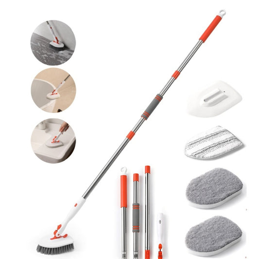 Shower Cleaning Brush With 52 Inch Adjustable Handle Tub Tile Scrubber Brush, Spec: Set 3 - Handheld Cleaner & Mops by buy2fix | Online Shopping UK | buy2fix