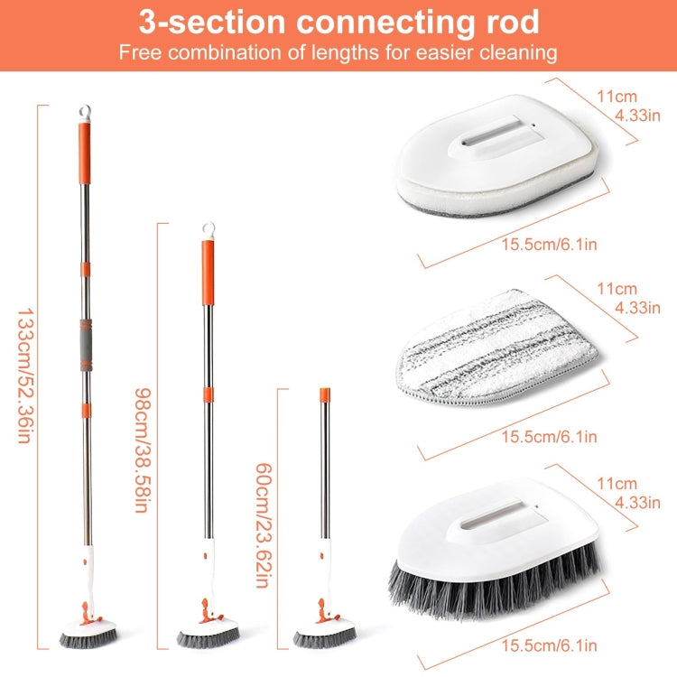 Shower Cleaning Brush With 52 Inch Adjustable Handle Tub Tile Scrubber Brush, Spec: Set 1 - Handheld Cleaner & Mops by buy2fix | Online Shopping UK | buy2fix