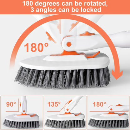 Shower Cleaning Brush With 52 Inch Adjustable Handle Tub Tile Scrubber Brush, Spec: Set 1 - Handheld Cleaner & Mops by buy2fix | Online Shopping UK | buy2fix