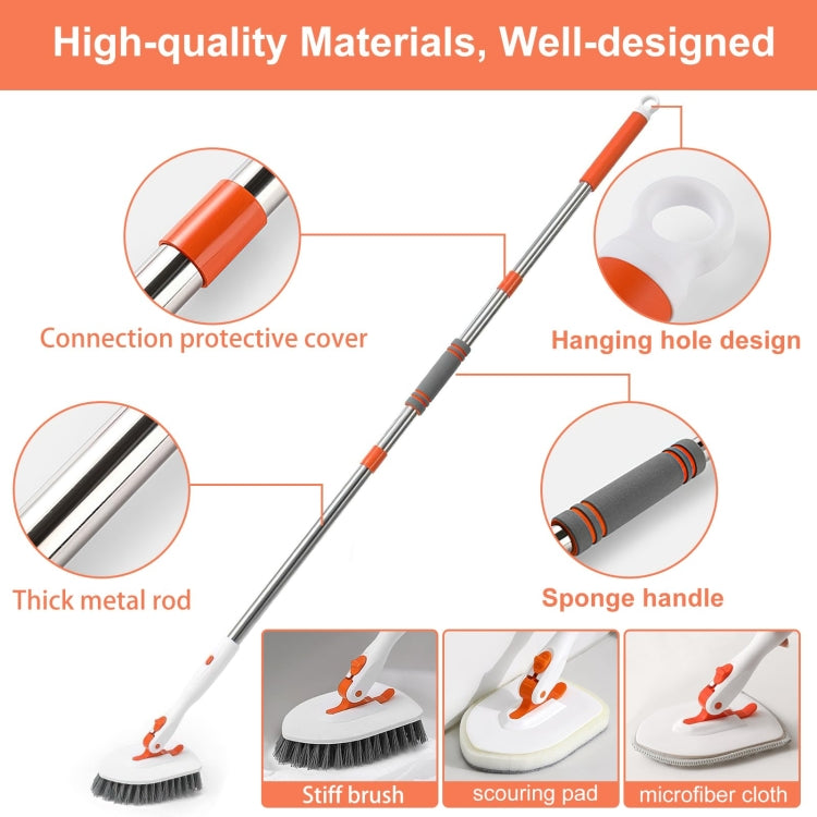 Shower Cleaning Brush With 52 Inch Adjustable Handle Tub Tile Scrubber Brush, Spec: Set 1 - Handheld Cleaner & Mops by buy2fix | Online Shopping UK | buy2fix