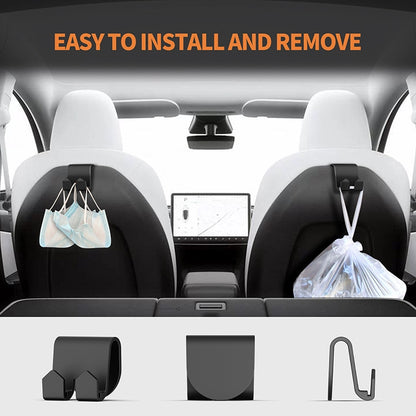 For Tesla Model 3/Y 2pcs Rear Seat Headrest Plastic Hook(Black) by buy2fix