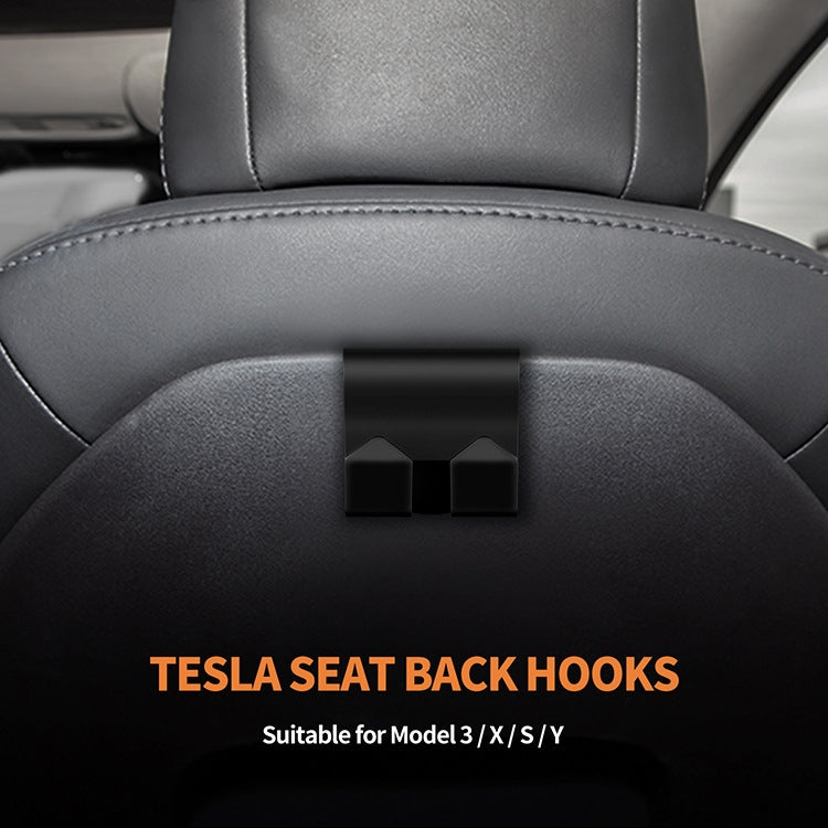 For Tesla Model 3/Y 2pcs Rear Seat Headrest Plastic Hook(Black) by buy2fix