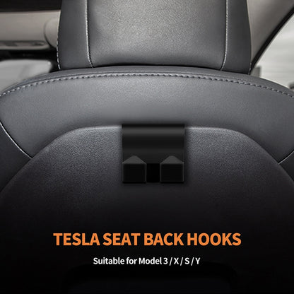 For Tesla Model 3/Y 2pcs Rear Seat Headrest Plastic Hook(Black) by buy2fix