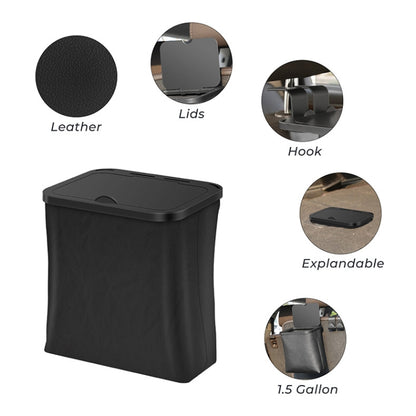 Car Rear Seat Foldable Large Capacity Hanging Waterproof Trash Can(Black) by buy2fix