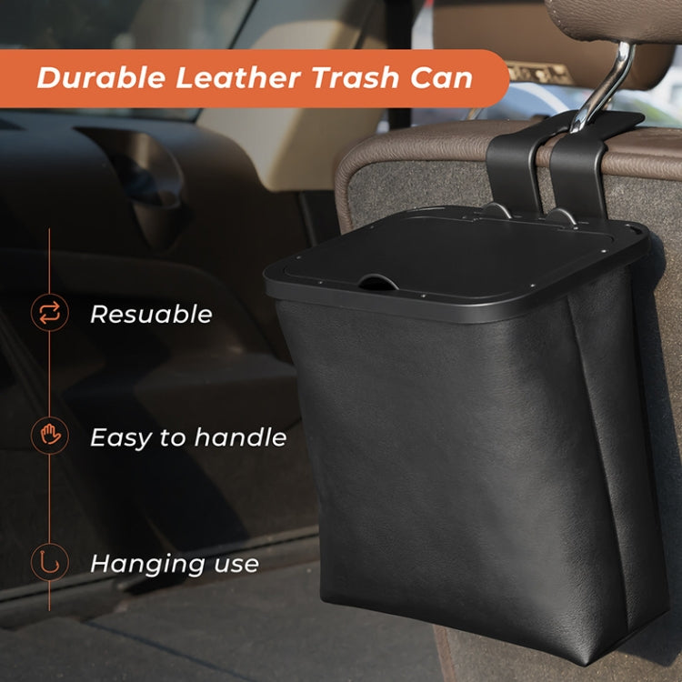 Car Rear Seat Foldable Large Capacity Hanging Waterproof Trash Can(Black) by buy2fix