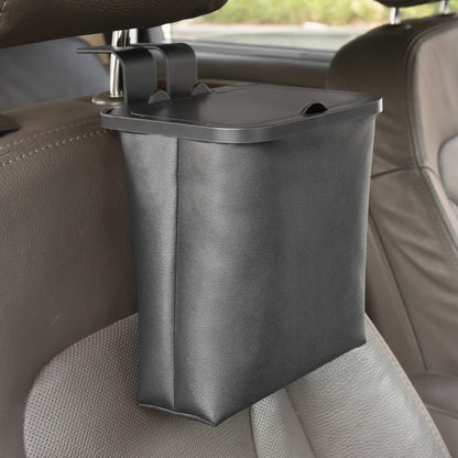 Car Rear Seat Foldable Large Capacity Hanging Waterproof Trash Can(Black) by buy2fix