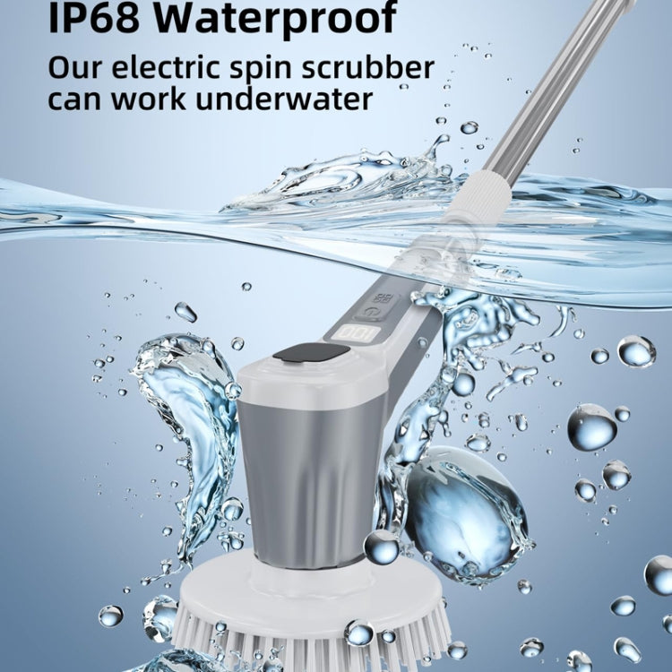 6 In 1 Automatic Water Spray Electric Spin Scrubber 53 Inch Cordless Rechargeable Cleaning Brush by buy2fix