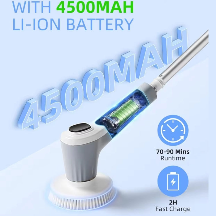 6 In 1 Automatic Water Spray Electric Spin Scrubber 53 Inch Cordless Rechargeable Cleaning Brush by buy2fix