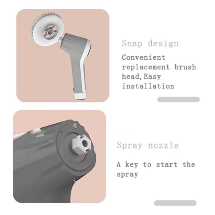 6 In 1 Automatic Water Spray Electric Spin Scrubber 53 Inch Cordless Rechargeable Cleaning Brush by buy2fix