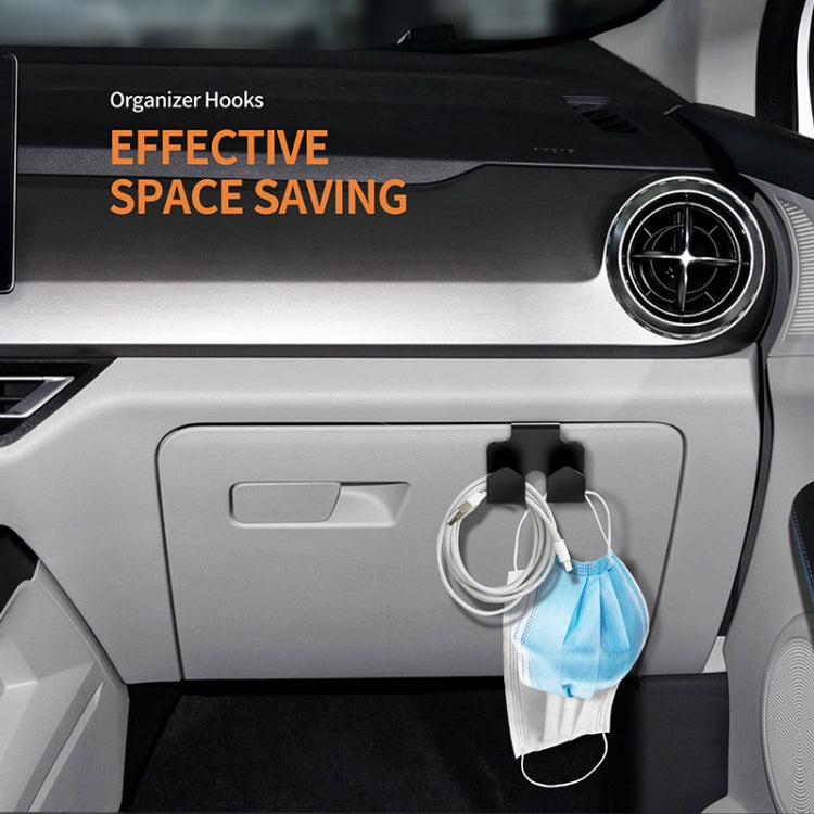 2pcs Car Front Seat Storage Box Hook For BYD Yuan Plus(Black) by buy2fix