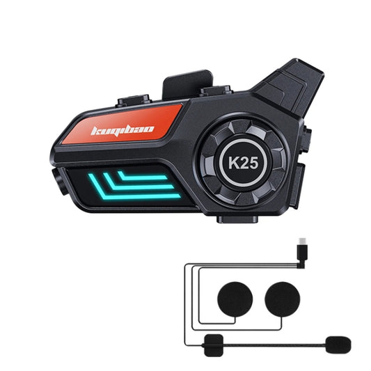 KUQIBAO Motorcycle Helmet Waterproof Bluetooth-compatible Headset With Light(Hard Microphone) - Motorcycle Walkie Talkie by KUQIBAO | Online Shopping UK | buy2fix