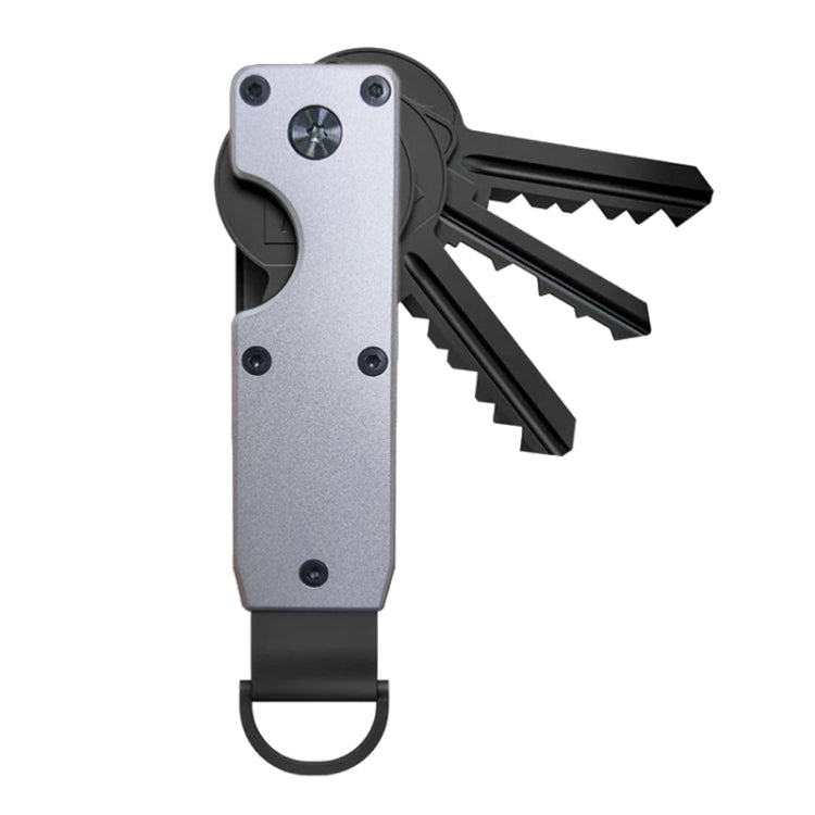 Compact Key Organizer Metal Key Chain Can Hold 2-6 Keys Gray by buy2fix