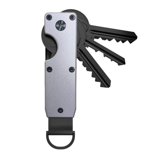 Compact Key Organizer Metal Key Chain Can Hold 2-6 Keys Gray by buy2fix