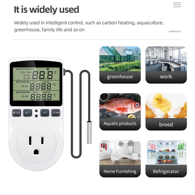 Intelligent Digital Thermostat Countdown Temperature Control Switch Socket Timing Temperature Controller(UK) - Smart Socket by buy2fix | Online Shopping UK | buy2fix