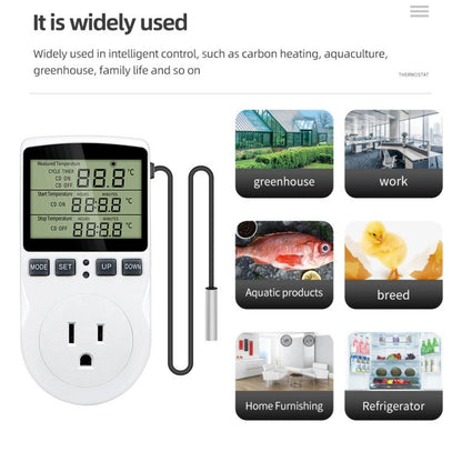 Intelligent Digital Thermostat Countdown Temperature Control Switch Socket Timing Temperature Controller(UK) - Smart Socket by buy2fix | Online Shopping UK | buy2fix