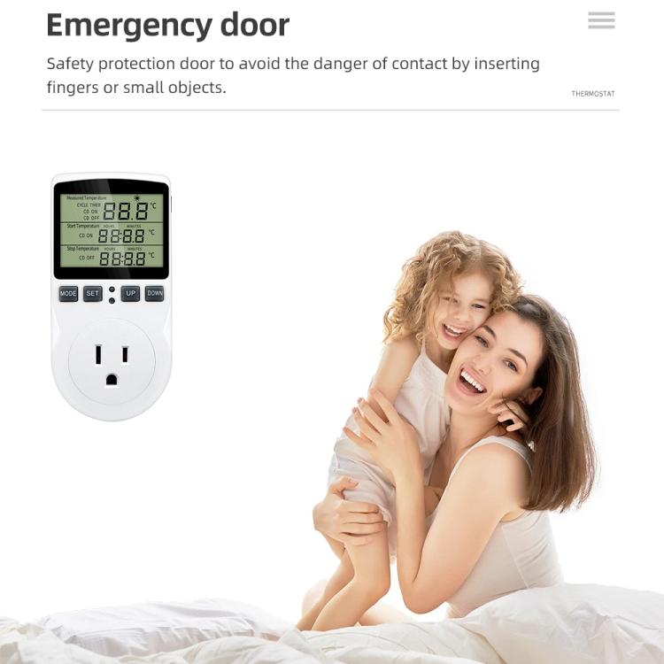 Intelligent Digital Thermostat Countdown Temperature Control Switch Socket Timing Temperature Controller(UK) - Smart Socket by buy2fix | Online Shopping UK | buy2fix