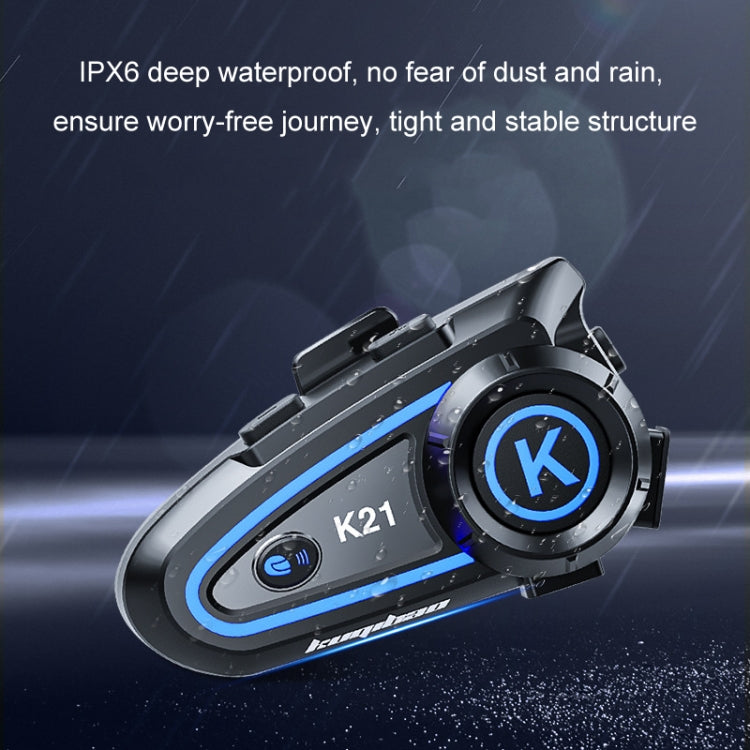 KUQIBAO Motorcycle Helmet Long-lasting Waterproof Bluetooth-compatible Headset with Light(Hard Microphone) - Motorcycle Walkie Talkie by KUQIBAO | Online Shopping UK | buy2fix