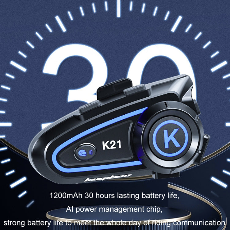 KUQIBAO Motorcycle Helmet Long-lasting Waterproof Bluetooth-compatible Headset with Light(Hard Microphone) - Motorcycle Walkie Talkie by KUQIBAO | Online Shopping UK | buy2fix