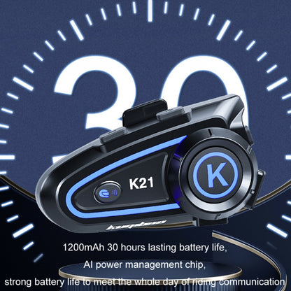 KUQIBAO Motorcycle Helmet Long-lasting Waterproof Bluetooth-compatible Headset with Light(Hard Microphone) - Motorcycle Walkie Talkie by KUQIBAO | Online Shopping UK | buy2fix
