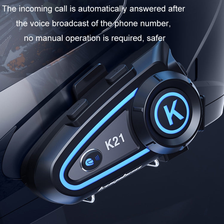 KUQIBAO Motorcycle Helmet Long-lasting Waterproof Bluetooth-compatible Headset with Light(Hard Microphone) - Motorcycle Walkie Talkie by KUQIBAO | Online Shopping UK | buy2fix