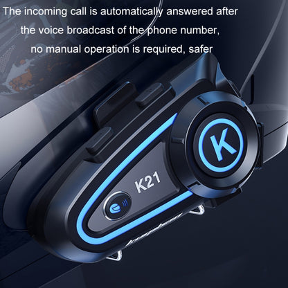 KUQIBAO Motorcycle Helmet Long-lasting Waterproof Bluetooth-compatible Headset with Light(Hard Microphone) - Motorcycle Walkie Talkie by KUQIBAO | Online Shopping UK | buy2fix