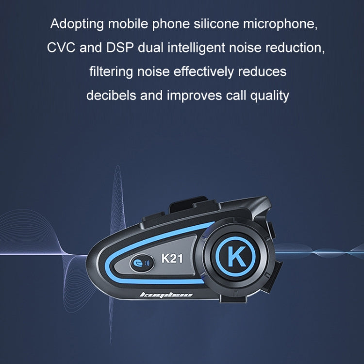 KUQIBAO Motorcycle Helmet Long-lasting Waterproof Bluetooth-compatible Headset with Light(Hard Microphone) - Motorcycle Walkie Talkie by KUQIBAO | Online Shopping UK | buy2fix