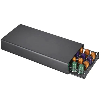 For Small Nespresso OASISWJ Drawer Type 40pcs Coffee Capsule Holder(Black) - Coffee Machine Parts by buy2fix | Online Shopping UK | buy2fix